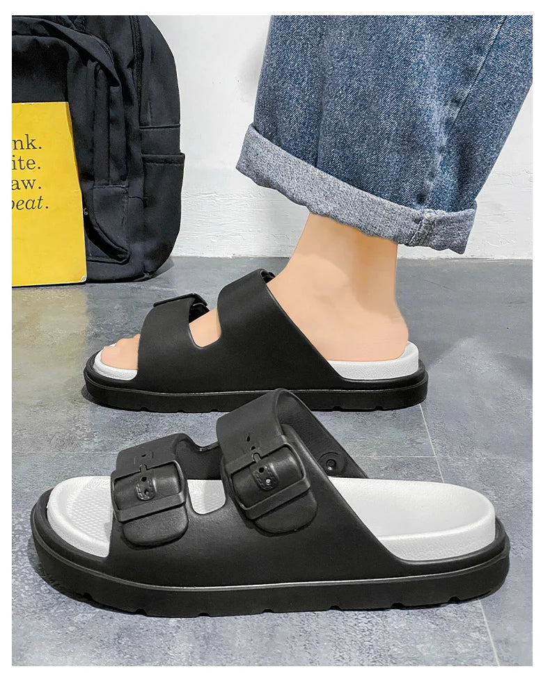 Men's Slippers Indoor Outdoor Sandals Beach Comfortable Soft Thick Slides Design Men Casual Shoes Flip-flops Mens Home Slippers