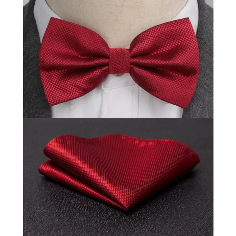 Men Bowtie Cravat Set Solid Fashion Butterfly Party Wedding Bow Ties Girls Formal Dress Tie Mens Bowknot Fashion Accessories BAZAARHUBO