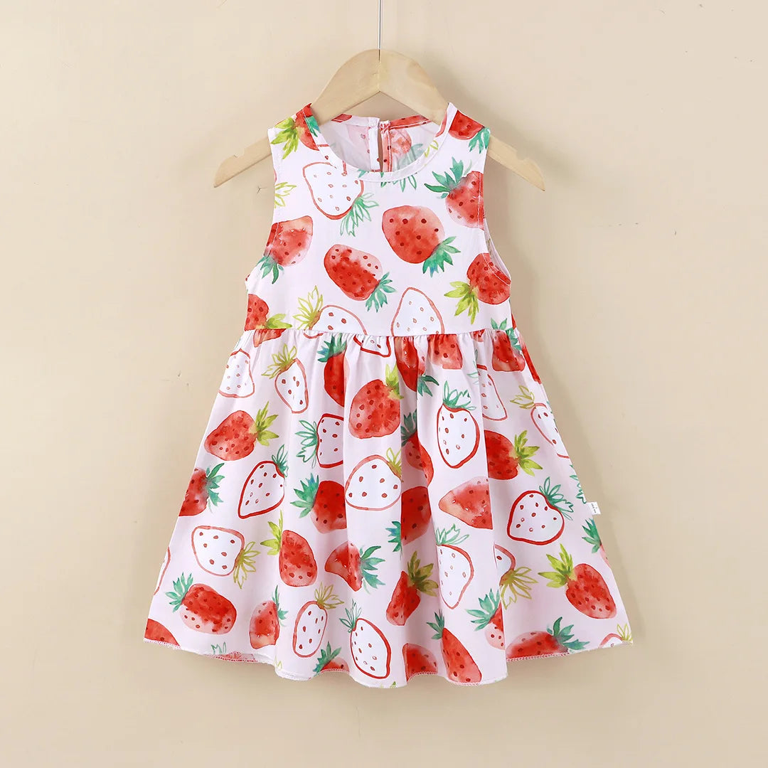 Girl Dress Summer Kids Clothes Girls Children Printed Beach Dresses Sleeveless Princess Party Outfit Children's Casual Clothing