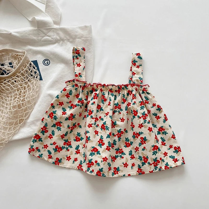 Girls Outfit Sets Summer Kids Casual Clothing For Girls Fragmented Suspender Skirt+Shorts Children's Baby Girl Clothing