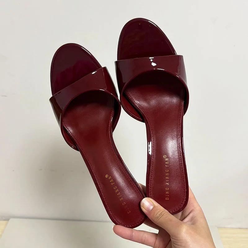 Luxury Footwear Slip On Women Stiletto Heels Shoes New Fashion Round Toe Ladies High Heels Pumps Shoes Female Slides