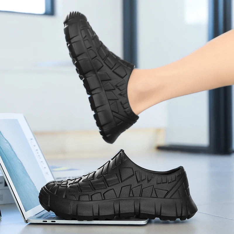 New Coming Men Chef Shoes Anti Slip Work Shoes Lazy Slippers Casual Trendy Slipper One Step Fashion Garden Shoes For Beach