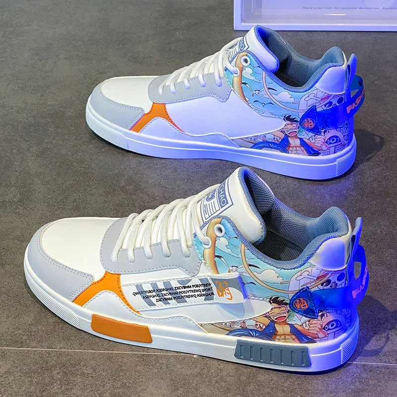 Men Running Shoes High Top Anime Shoes Comfortable Casual Sneakers Men Skateboard Big Size Tenis Masculino Footwear Male