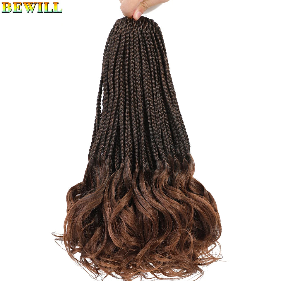 14 18 24 Inch French Curl Crochet Braids Boho Goddess French Curl Box Braids Crochet Hair Synthetic French Curly Braiding Hair