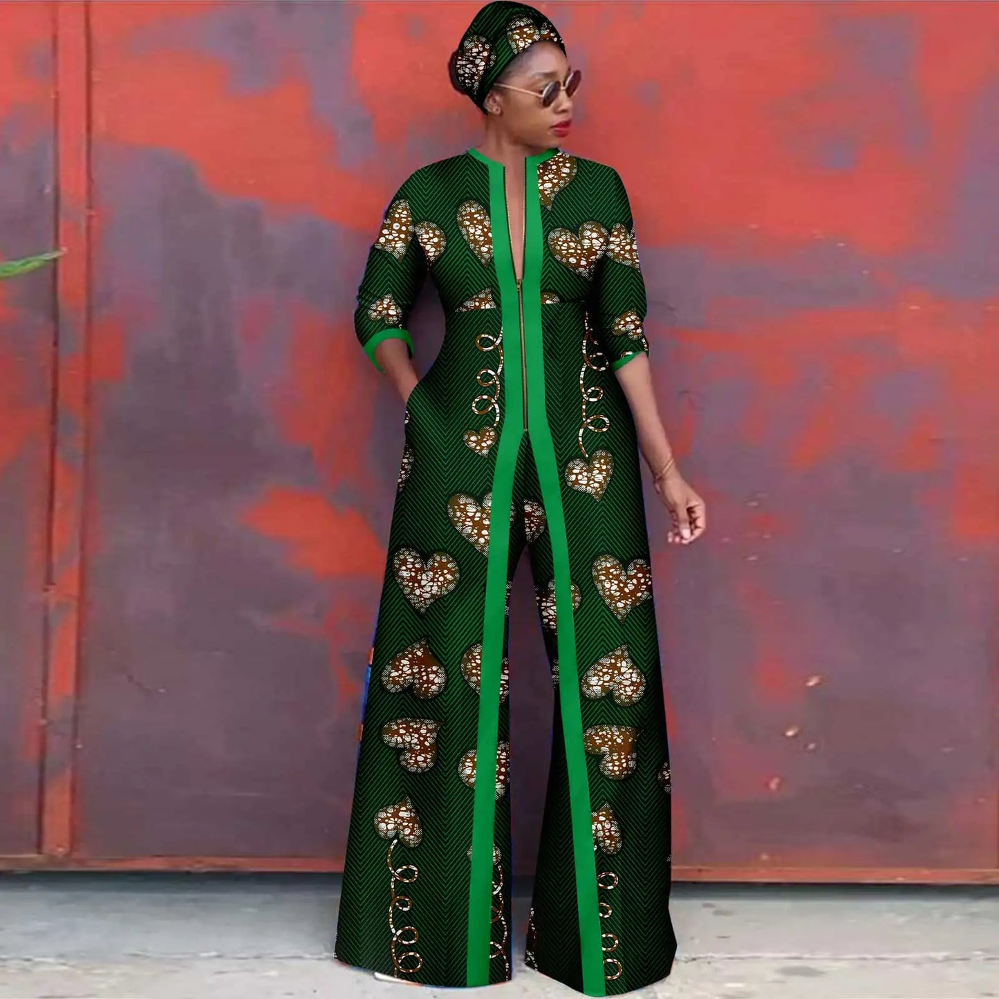 African Clothes for Women New Fashion Women Jacket Long Coat and Pants with Headscarf Ankara Print Elegant Party Dress 2426005