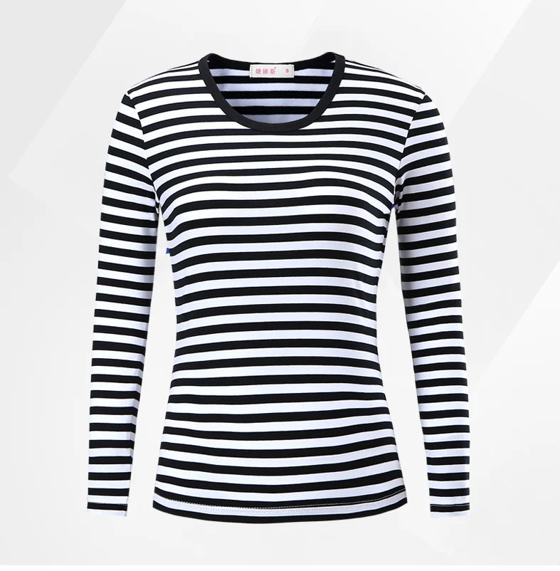 Men's Clothing T-shirts Men's Clothing Harajuku Women's T-shirts Striped Casual Long-sleeved Shirts Fashionable Large-sized Tops