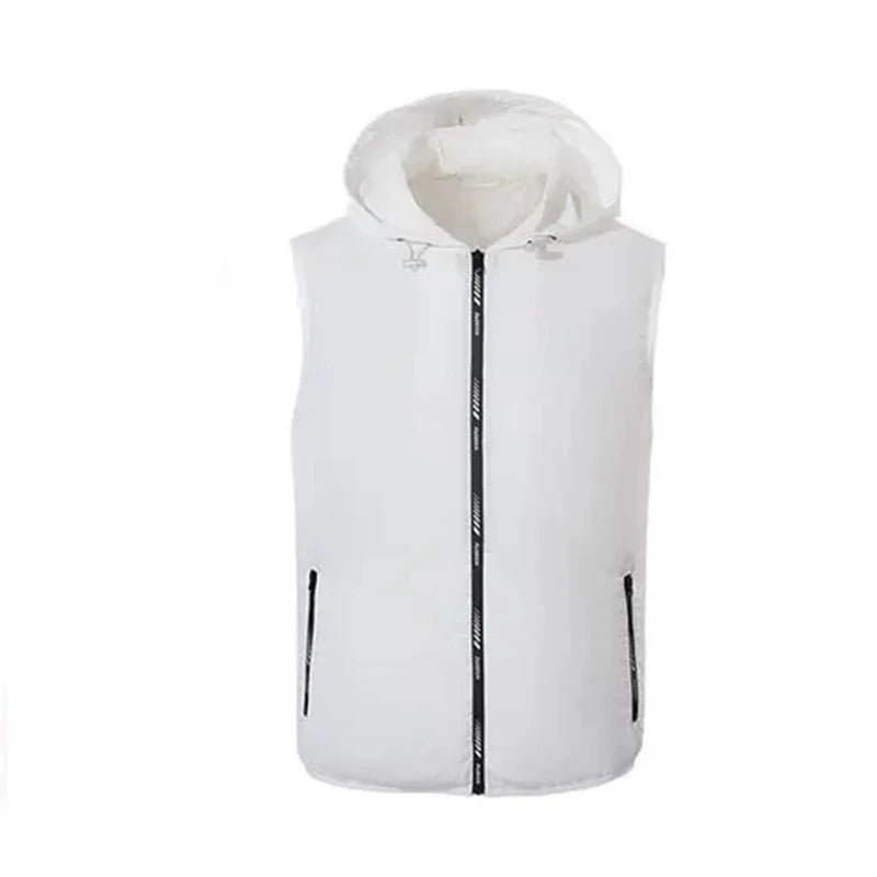 Men Summer Vest Mens Hoodie Coat Vest Fashion Couple Sleeveless Waistcoat Casual Hood Jacket for Men