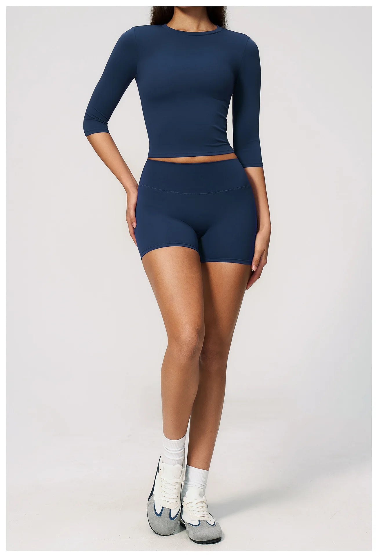 Sportswear Workout Clothes 2026 New Yoga Outfit Set For Women Slim Fit Mid Sleeve Shorts Outdoor Fitness Half Sleeve Sports Suit