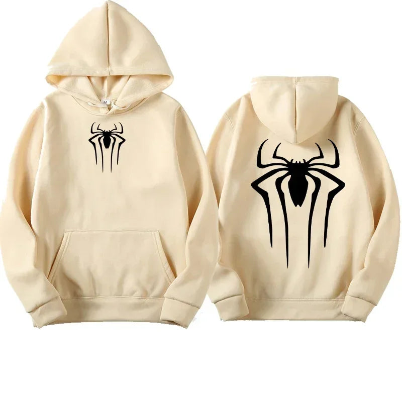 Men's sweatshirt fashion spider print hoodie adult casual sports top autumnandwinter outdoorHarajuku hooded menandwomen clothing BAZAARHUBO