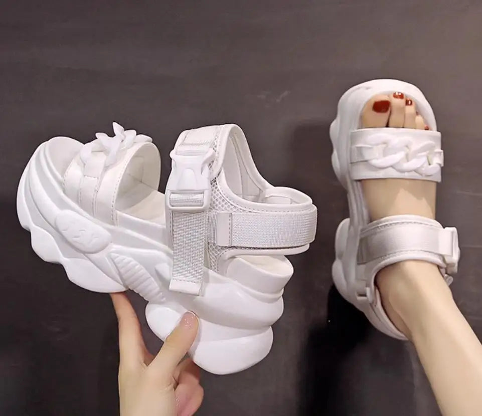 High Heels Sandals Women Shoes New Summer Wedges Height Increasing 11cm Ladies Sandal Platform Chunky Shoes Sandalias Mujer