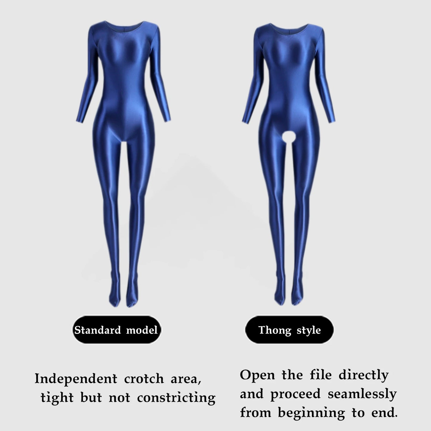 Women's Sexy Jumpsuits Long Sleeves Shapping Bodysuit Tight Elastic Oil Glossy Candy Color Unisex Leotard Exotic Club Clothing