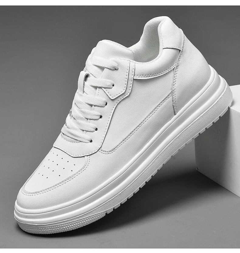 6 8 10cm Height Increasing Men Shoes High Quality Casual Leather Shoes Lace Up Platform Vulcanized Shoes Luxury Sneakers for Men