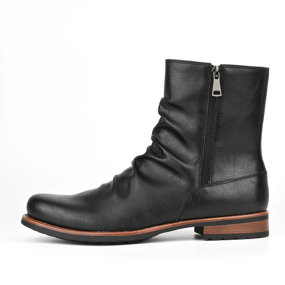 Men's British Style Low-Heeled Retro Boots for Everyday Casual Wear