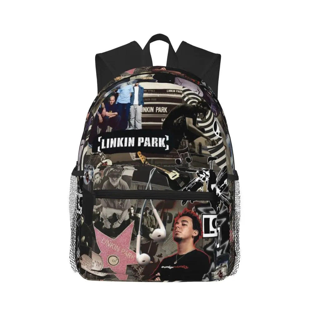 L-Linkin-S P-Park-S Band Student Backpack School Bag Hiking Travel Daypack for Boys Girls Fashion Bookbag Shoulder Bags