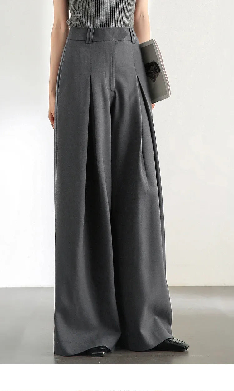 SENTUBILA Women Wide Leg Pants Office Lady Work Wear Trouser 2026 Spring Fashion Elegant Commute Full-length Pants 133K51993