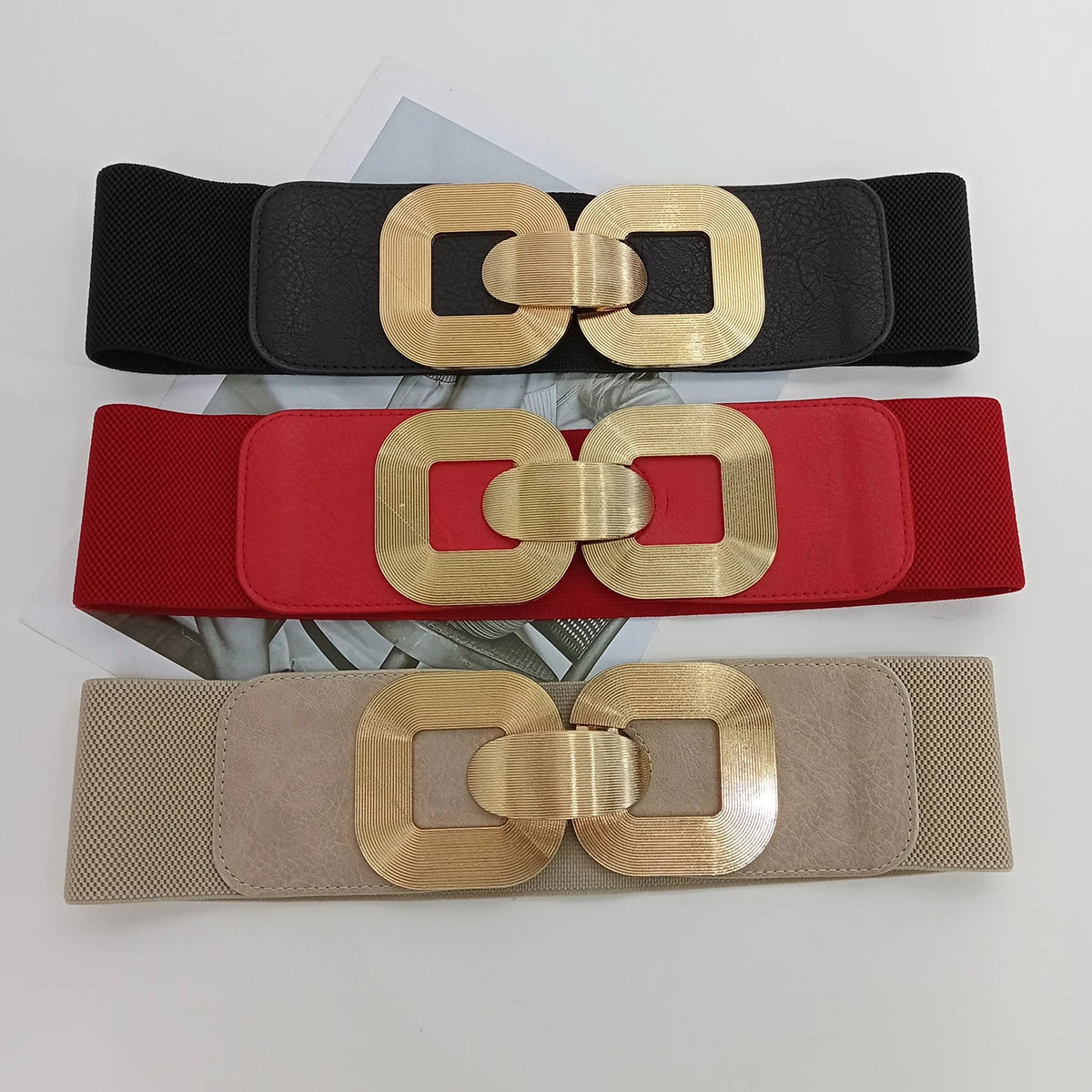 Black Plus Size Wide belt for women Girdles Elastic Cummerbunds Luxury Brands Designer Corset Belt Female Punk Gothic Belt Gold BAZAARHUBO
