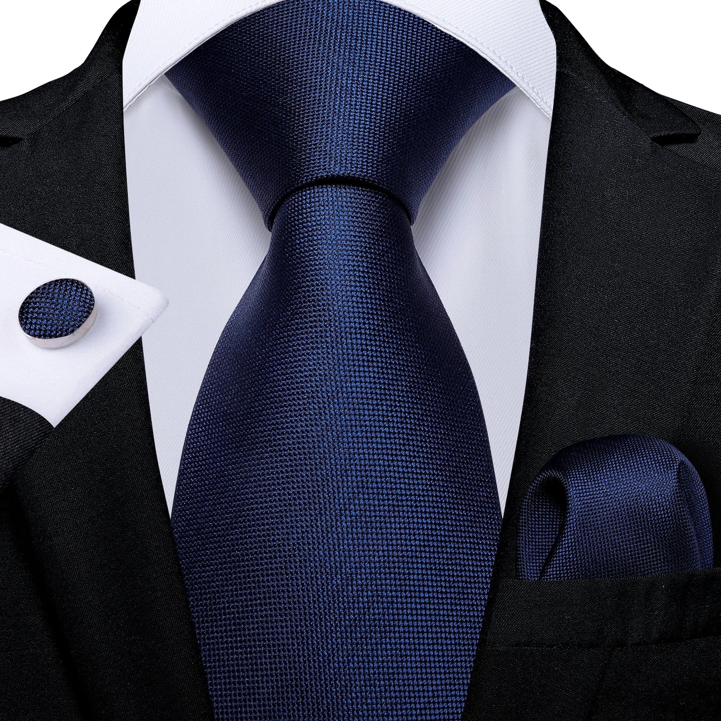 Royal Blue Paisley Plaid Striped Men tie Set with Handkerchief Cufflinks Wedding Prom Groom Accessories Perfect Gift for Men BAZAARHUBO