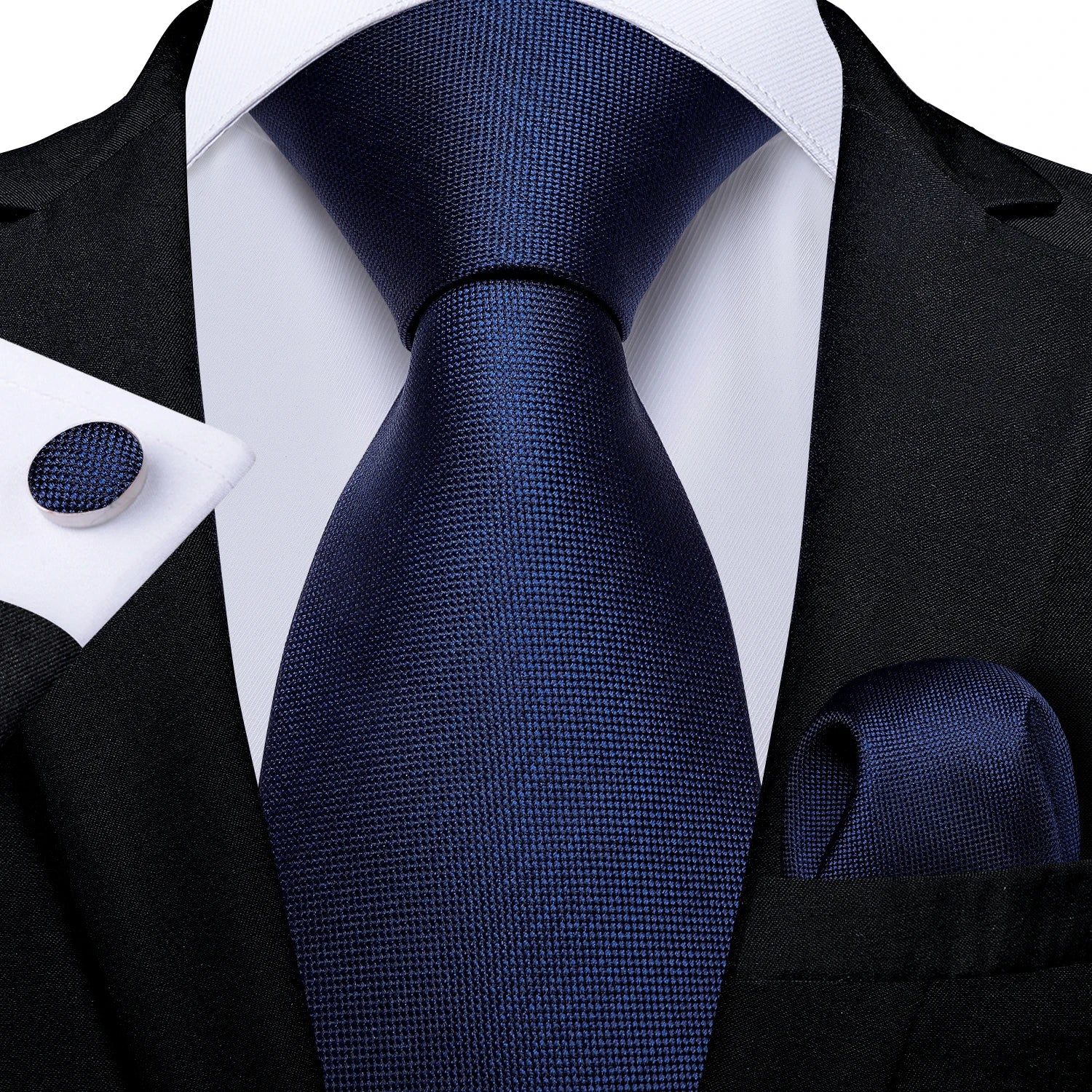 Royal Blue Paisley Plaid Striped Men tie Set with Handkerchief Cufflinks Wedding Prom Groom Accessories Perfect Gift for Men BAZAARHUBO