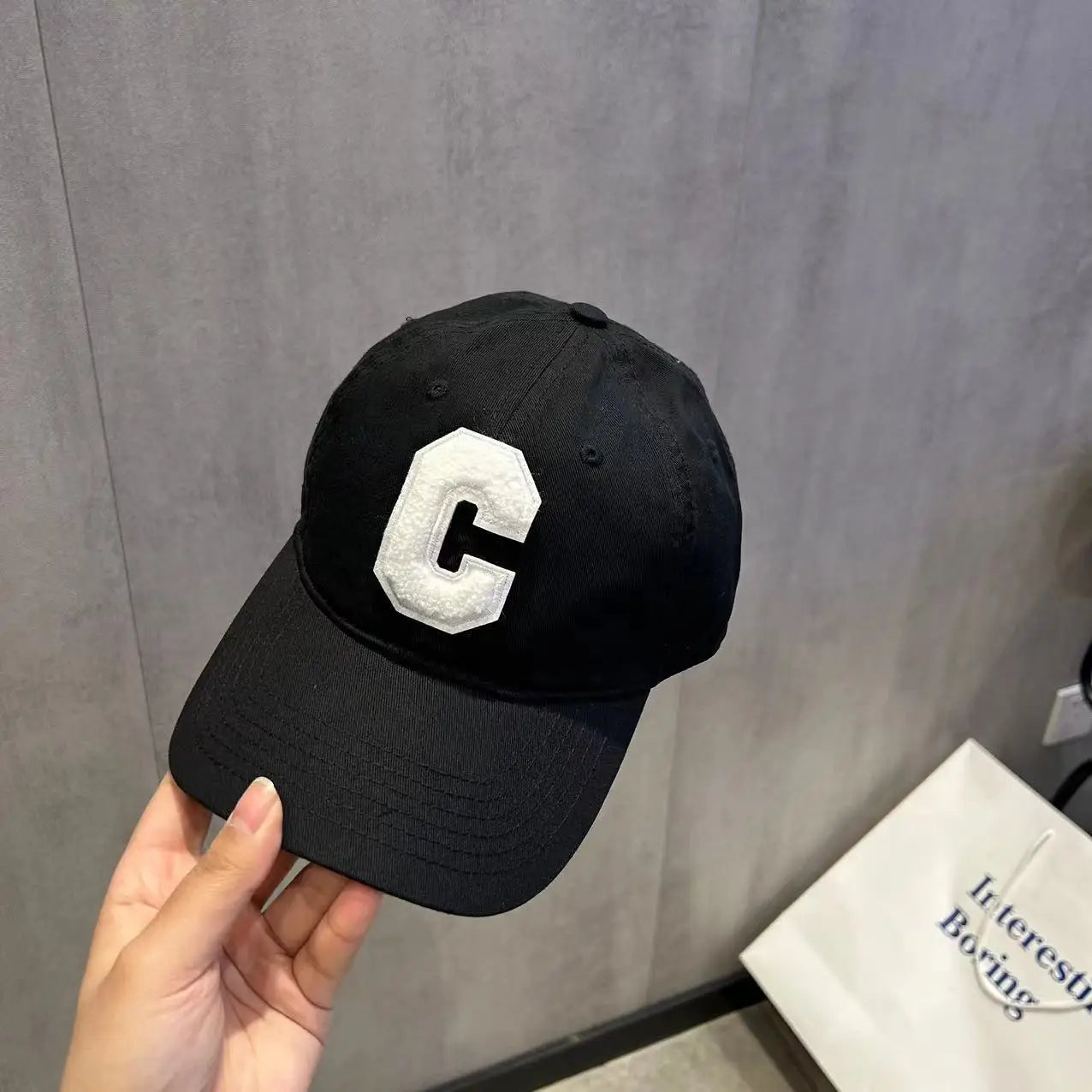 Fluorescent Yellow Duck Tongue Hat C-Letter Fashion Hip Hop Hat Casual Hat Korean Street Minimalist Sunshade Baseball Hat BAZAARHUBO