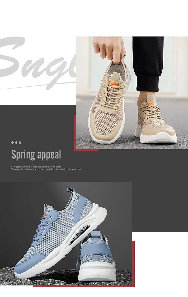 New Summer Sports Shoes for Men, Versatile Low-Top Trendy Running Shoes, Casual Mesh Fashion Shoes Suitable for Outdoor Sports