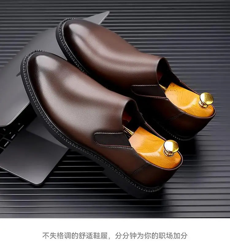Men's Classic Leather Oxford Shoes Business Casual Dress Shoes Soft Sole Comfortable Slip-On Loafers Driving Office Shoes for Me