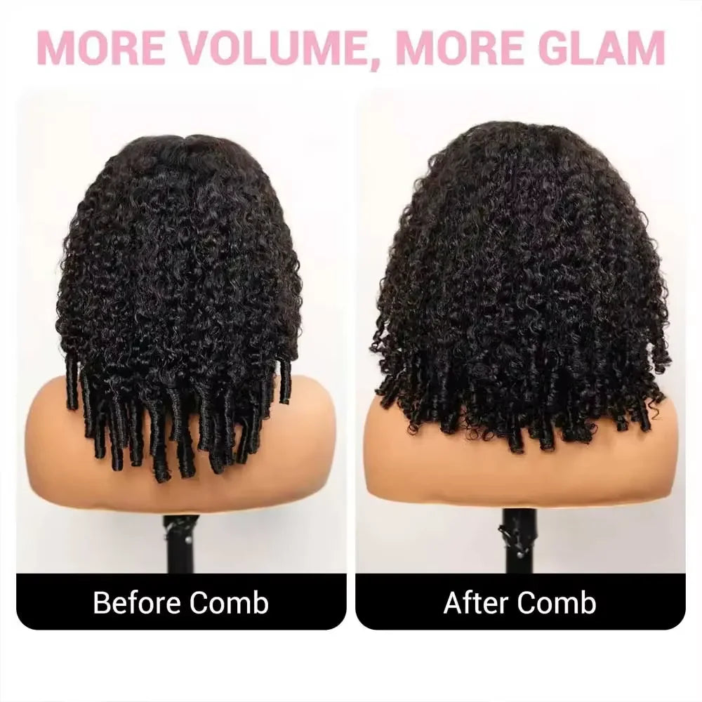 Burmese Curly Human Hair Wig 13x4 HD Transparent Lace Frontal Wigs Pre Plucked 250% Density Burmese Human Hair Wigs 28 Inch