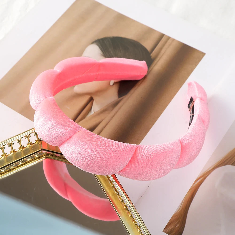 Fashion Padded Headbands for Women Wide Bezel Hairbands Thick Velvet Hair Hoop Girls Sponge Non-slip Hairband Hair Accessories BAZAARHUBO