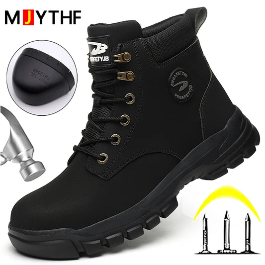 Men Protective Boots Steel Toe Shoes Anti-Smash Anti-Puncture Work Boots Safety Shoes Indestructible Winter Boots Waterproof