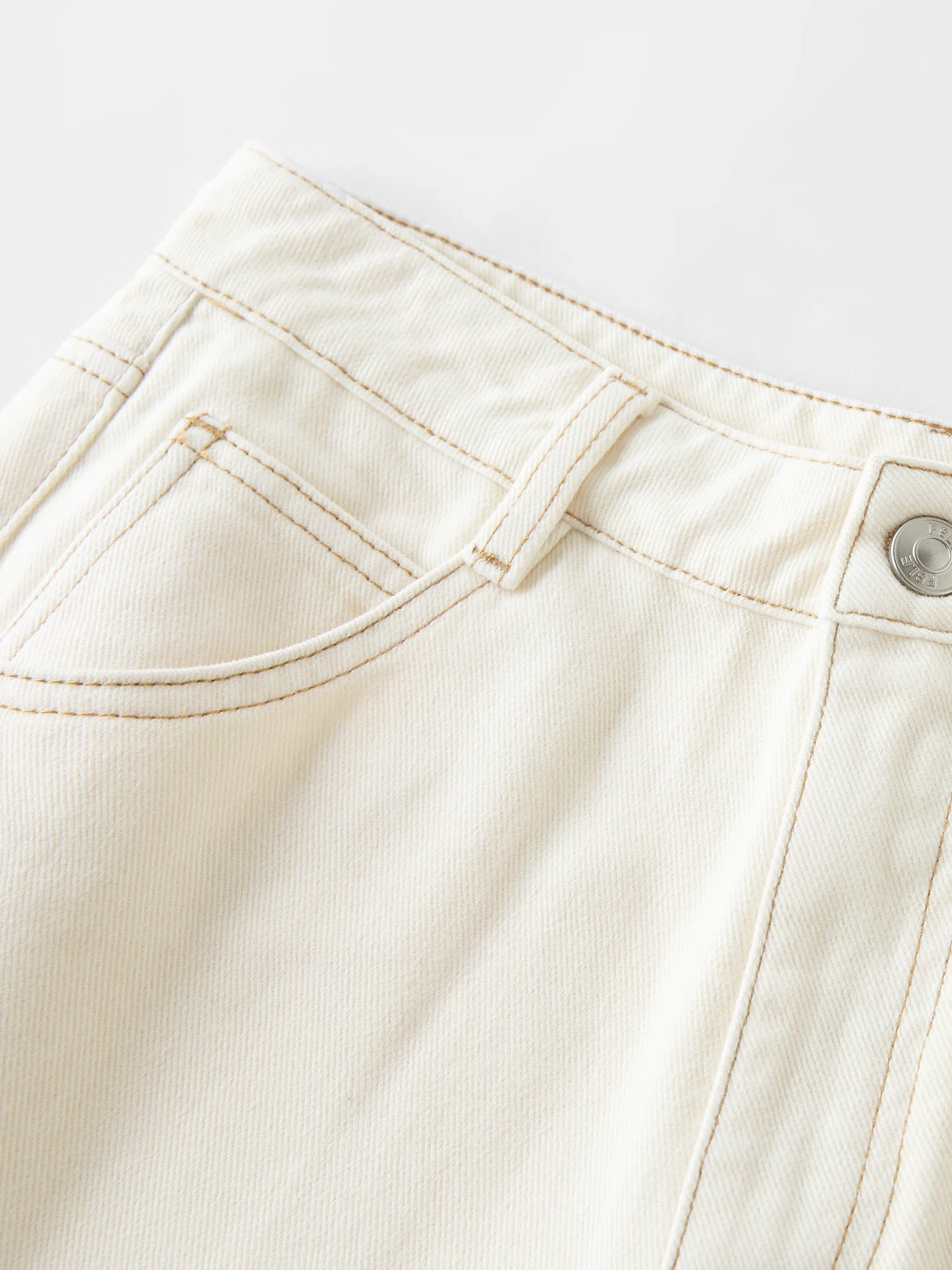 FSLE Straight High Waist Jeans for Women Winter Solid Simple All-match 2025 New Long and Short Versatile Pants Korean Style