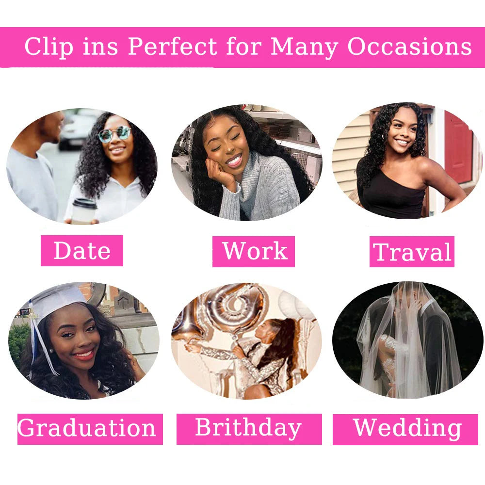16A Curly Ponytail Extensions Deep Wave Drawstring Ponytail For Women Human Hair With Clip In Thick Ponytail Hair Natural #1B