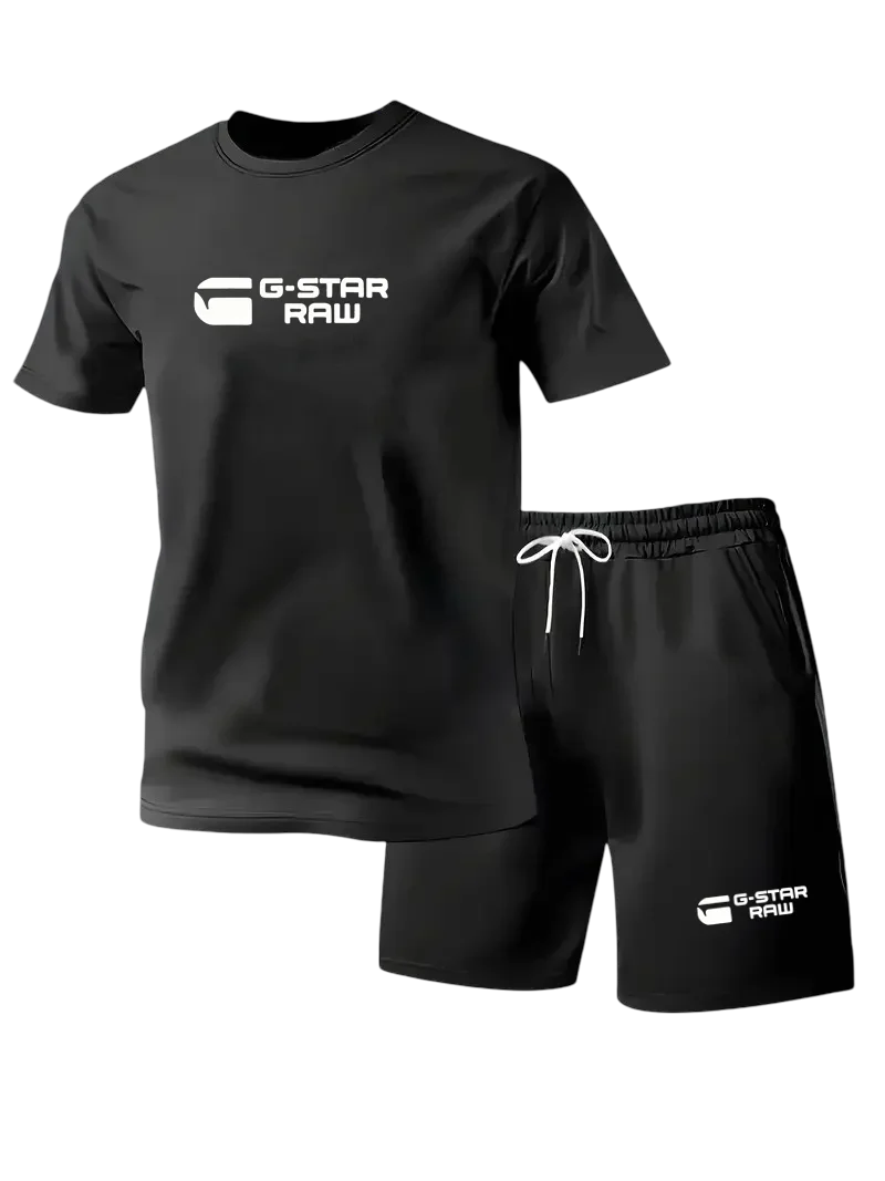 New Men's Sportswear Short Sleeved T-shirt and Sports Shorts Summer Casual Jogging Pants Set Men's Two-piece Set