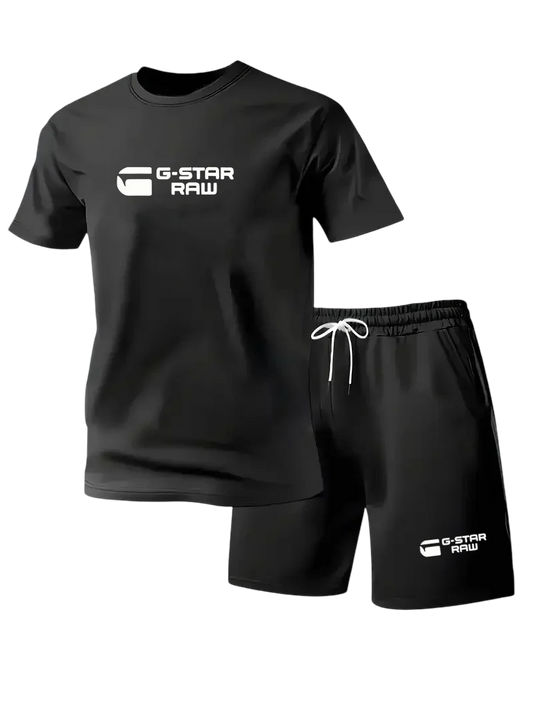 New Men's Sportswear Short Sleeved T-shirt and Sports Shorts Summer Casual Jogging Pants Set Men's Two-piece Set