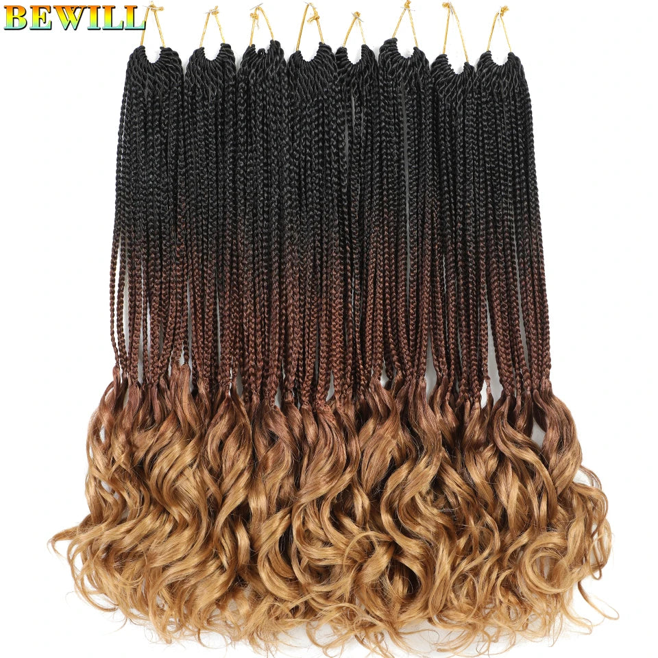 14 18 24 Inch French Curl Crochet Braids Boho Goddess French Curl Box Braids Crochet Hair Synthetic French Curly Braiding Hair