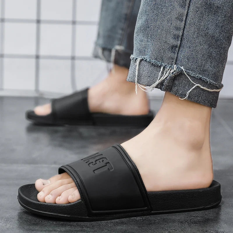 Summer Men Slippers Indoor Home Slides Bathroom Shoes Outdoor Garden Shoes Massage Clogs Male Beach Slippers Flip-Flops Mules 48