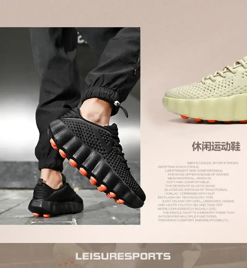 2026 Men's summer lightweight sports shoes, fashionable solid color versatile casual lace up  men's shoes