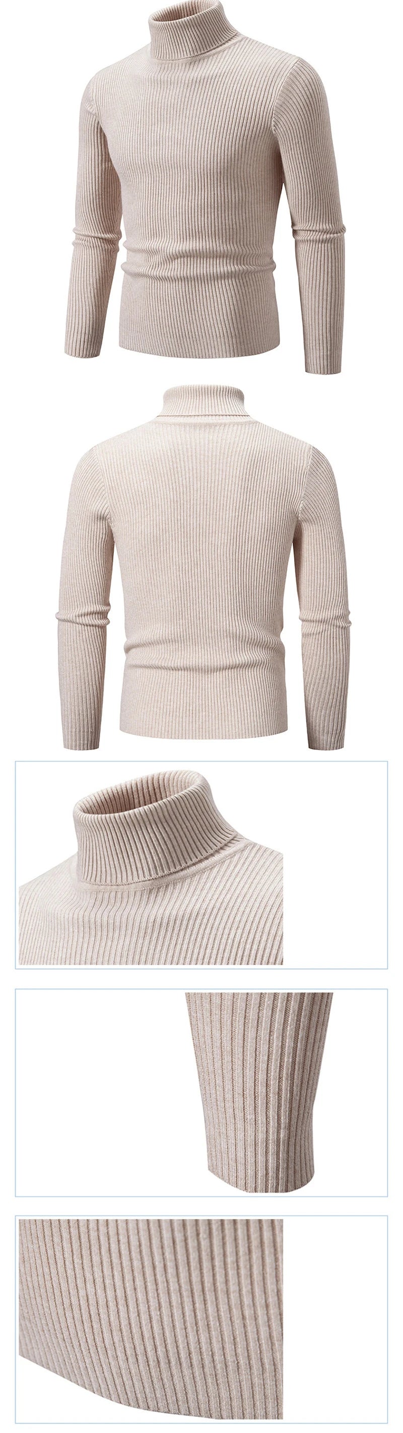 Animal Game Luxury Men's Cold Blouse Casual Sweaters Woolen Turtleneck Pullover Basic Stripes Tshirts Warm Sweatshirt Knit Men BAZAARHUBO