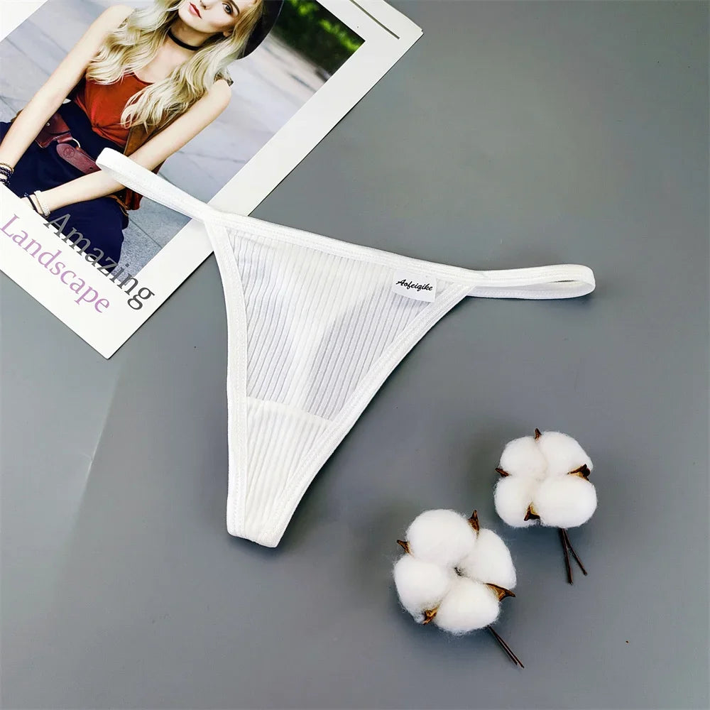 S-XL Plus Size Cotton Thong Underwear Women Seamless G-string Ladies Sexy Low Rise T-back Panty Breathable Lingerie