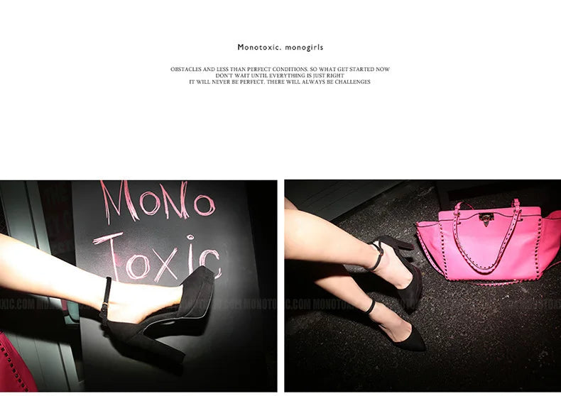 Black Platform Pumps for Women 14cm Spike Heels Ankle Strap Sexy Fashion High Heels Party Wedding Shoes Ladies