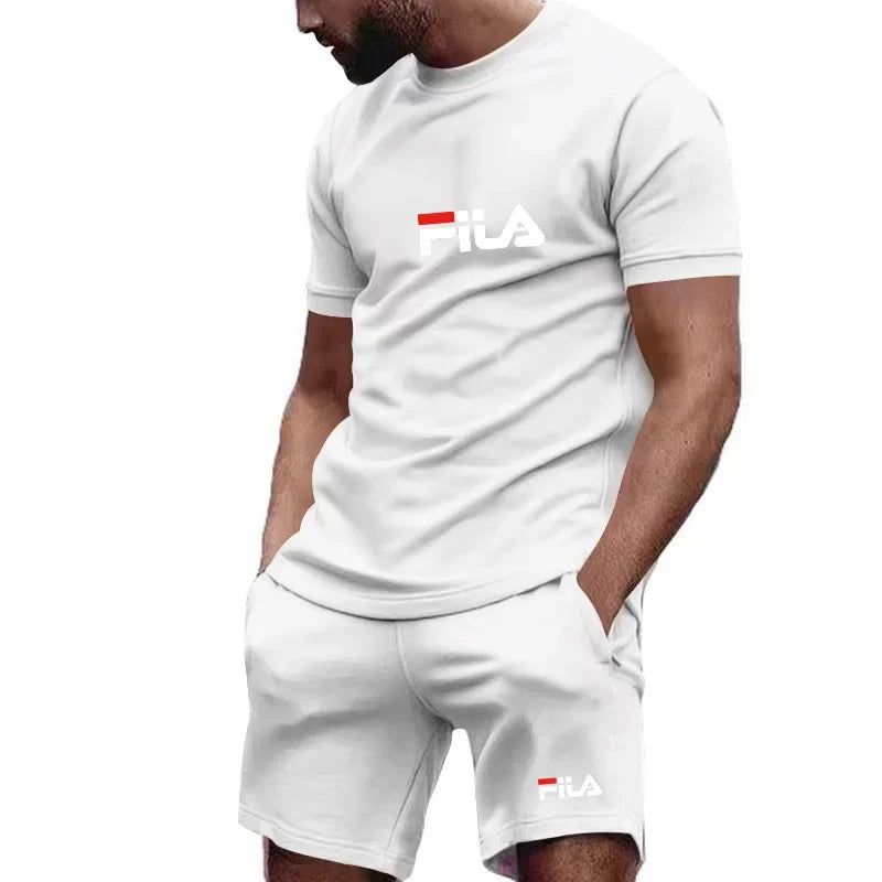 2026 Outdoor Jogging Set Short-Sleeved Breathable Quick-Drying T-Shirt And Shorts Sports Fitness Running Clothing for Men