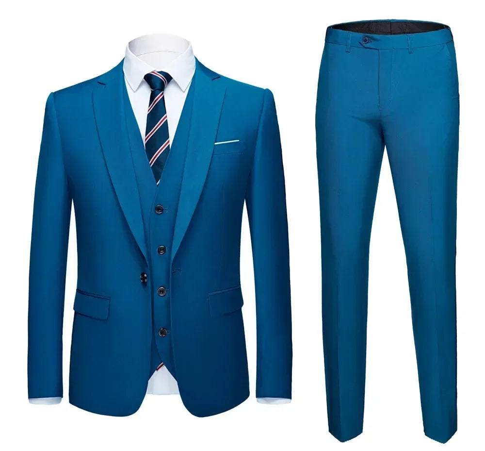Elegant Suits For Men Wedding 3 Pieces 2 Set  Fashion Classic Full Jackets Vest Pants Blazers Outfit 2024 Formal Costume