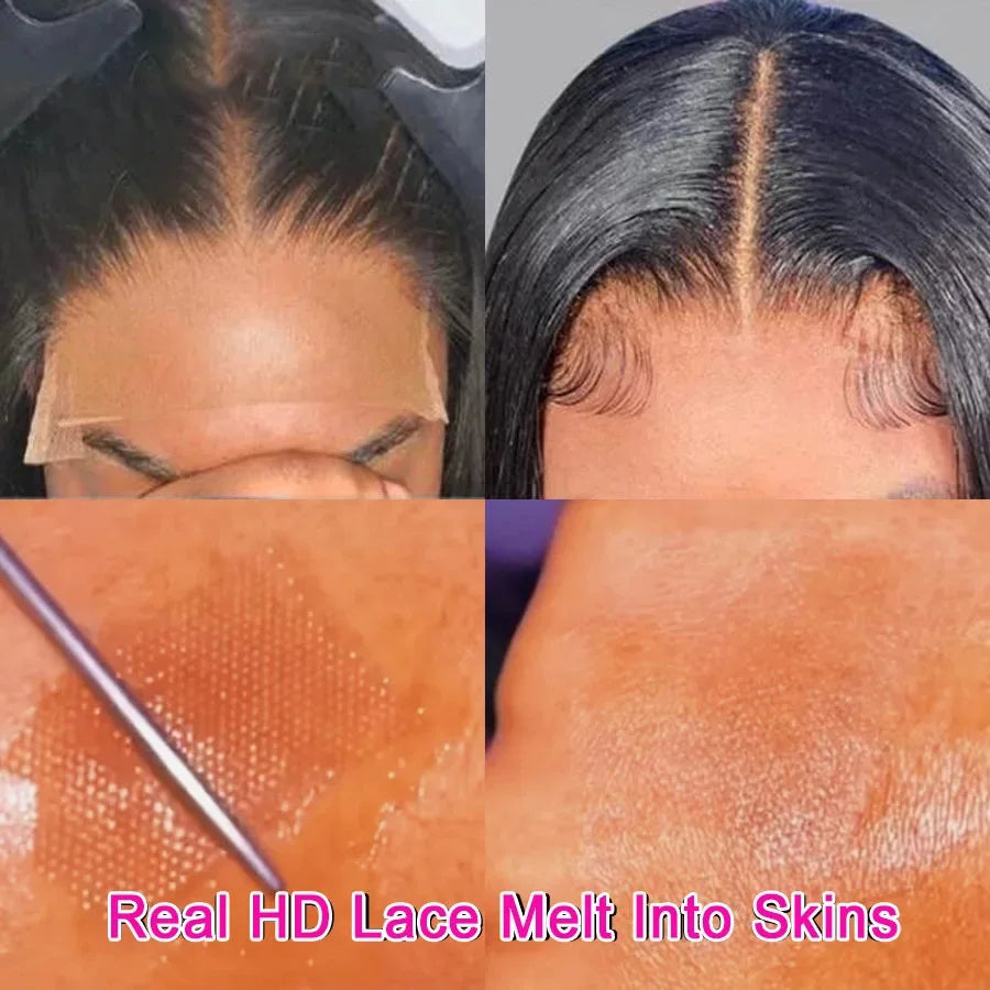 SKINLIKE Invisible HD 5x5 6X6 Lace Closure Only Melt Skin Kinky Curly Hair With 4c Kinky Hairline 13x4 13x6 HD Lace Fronta Only
