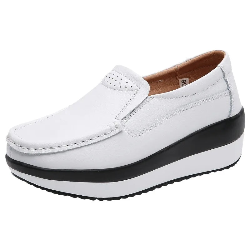 Spring Women's Loafers Comfortable Female Vulcanized Shoes Wedge Moccasin Orthopedic Slip-on Platform Shoes for Women Zapatillas