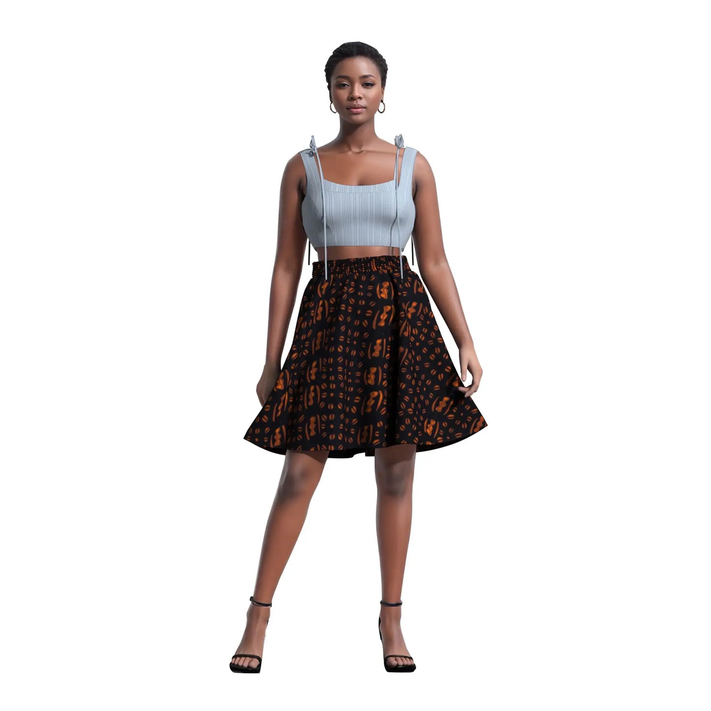 African Women's Skirt Knee Length Stretch High Waist Skirt African Print Ankara Women Lady Traditional Party Clothing WY11051