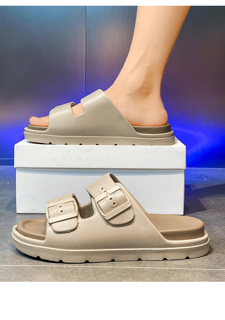 Men's Slippers Indoor Outdoor Sandals Beach Comfortable Soft Thick Slides Design Men Casual Shoes Flip-flops Mens Home Slippers