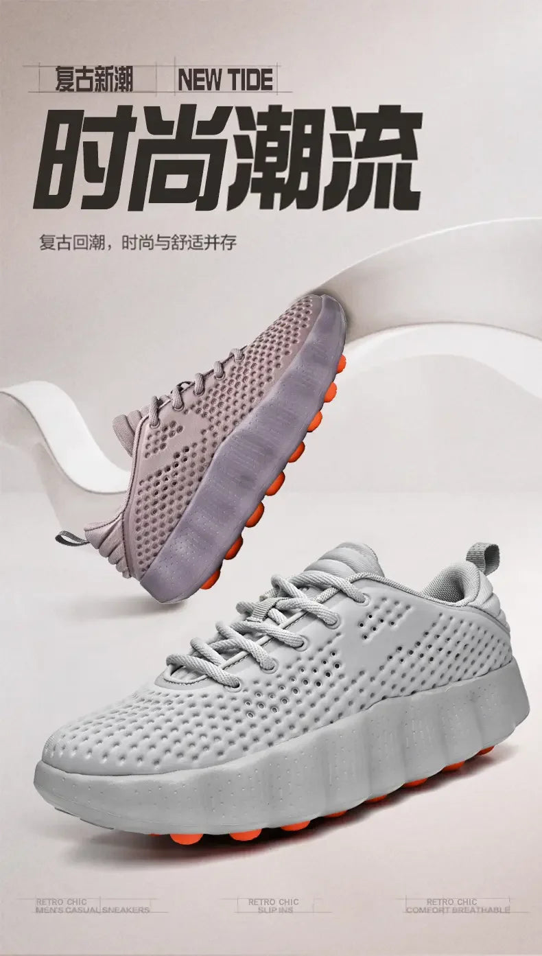 2026 Men's summer lightweight sports shoes, fashionable solid color versatile casual lace up  men's shoes