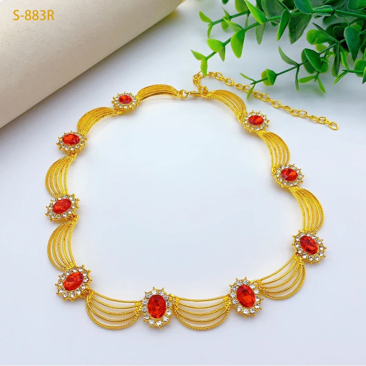 Fashion Ethiopia Dubai Women's Jewelry Set African Wedding Jewelry Necklace Bracelet Earring Ring Set Party Gifts Wholesale