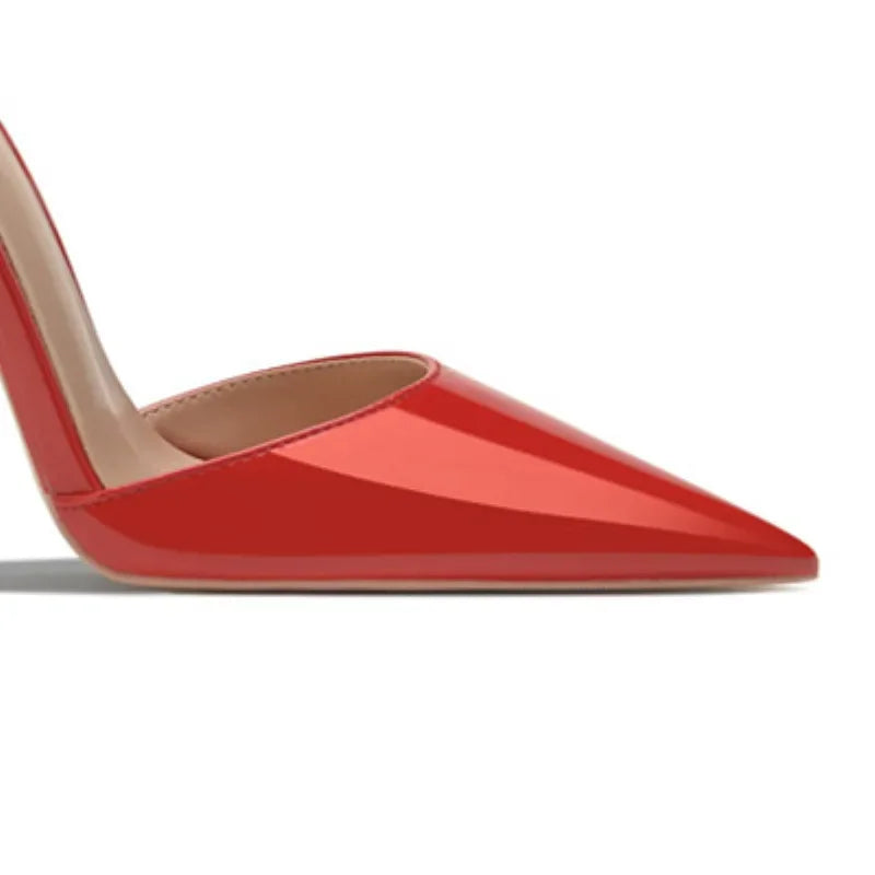 Patent Leather Women Ankle Strap Stiletto Pumps Pointed Toe Sexy High Heel Shoes 8cm 10cm 12cm Customize 33-46 Talon Femme