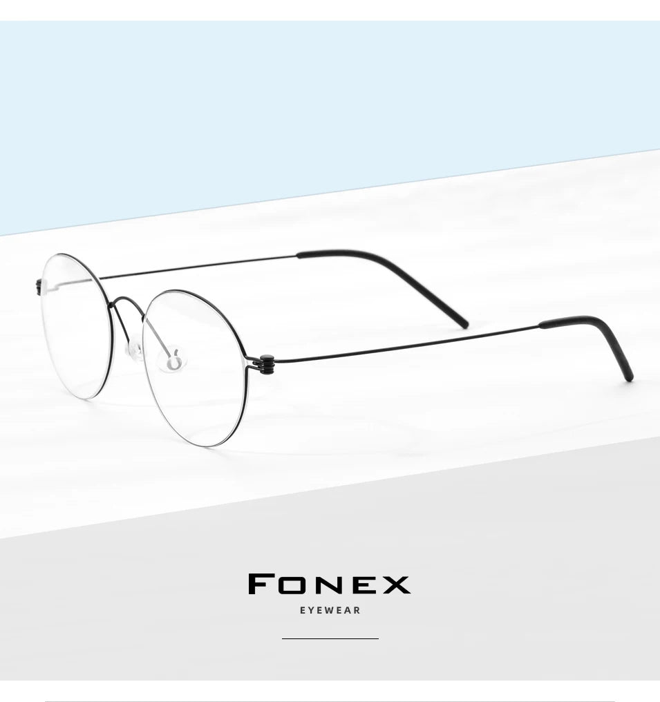 FONEX B Titanium Glasses Frame Women Brand Design Eyeglasses Men Korean Denmark Ultralight-Weight Morten Screwless Eyewear 7510 BAZAARHUBO