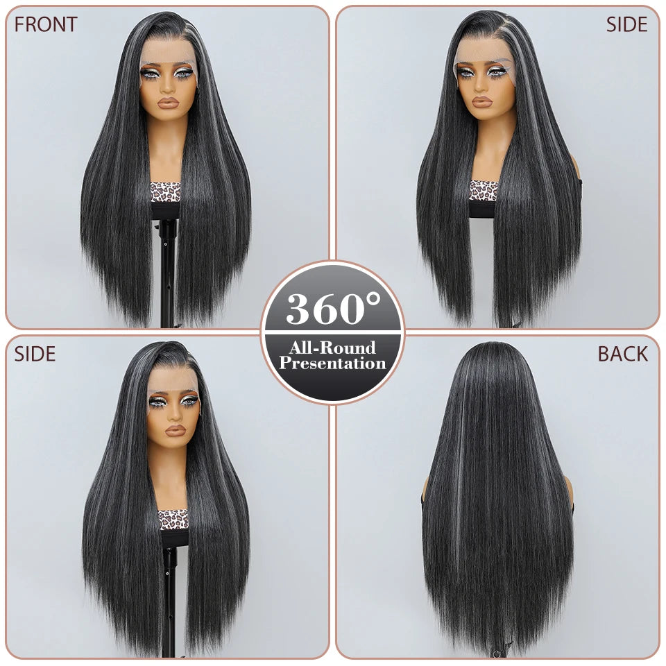 30 Inch Lace Frontal Wig Synthetic 13X6 Straight Hair Lace Wig For Afro Women High Temperture Fiber Blond Women Lace Frontal Wig