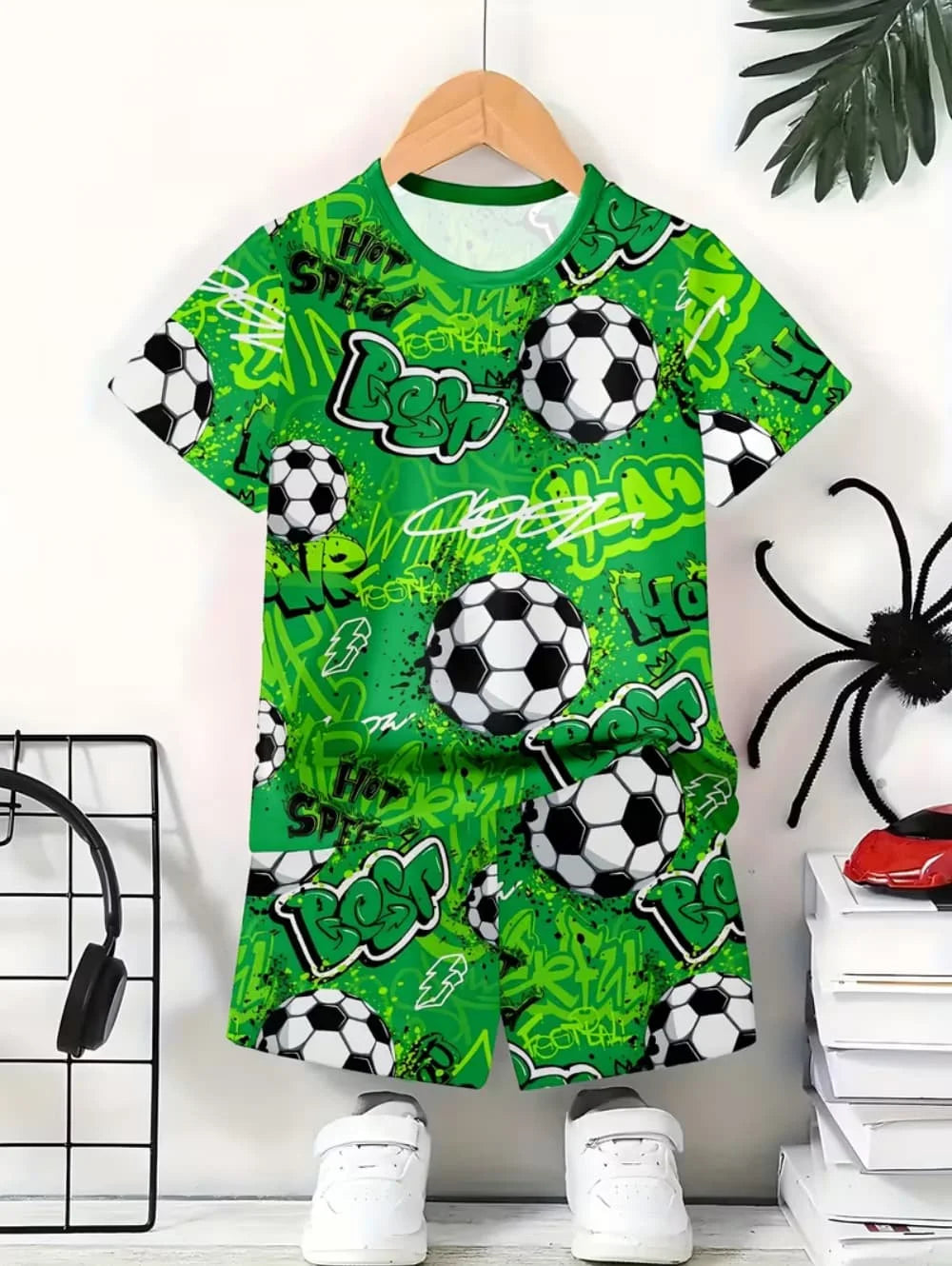 2026 Summer Children's Sports Set Football 3D Print Soccer Jersey Sets for Children Quick-Dry T-Shirt Shorts Children's Clothing